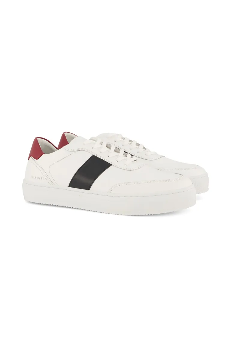 Tommy Hilfiger sneakers wit effen leer