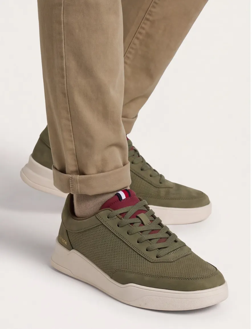 sneakers Tommy Hilfiger effen leer groen