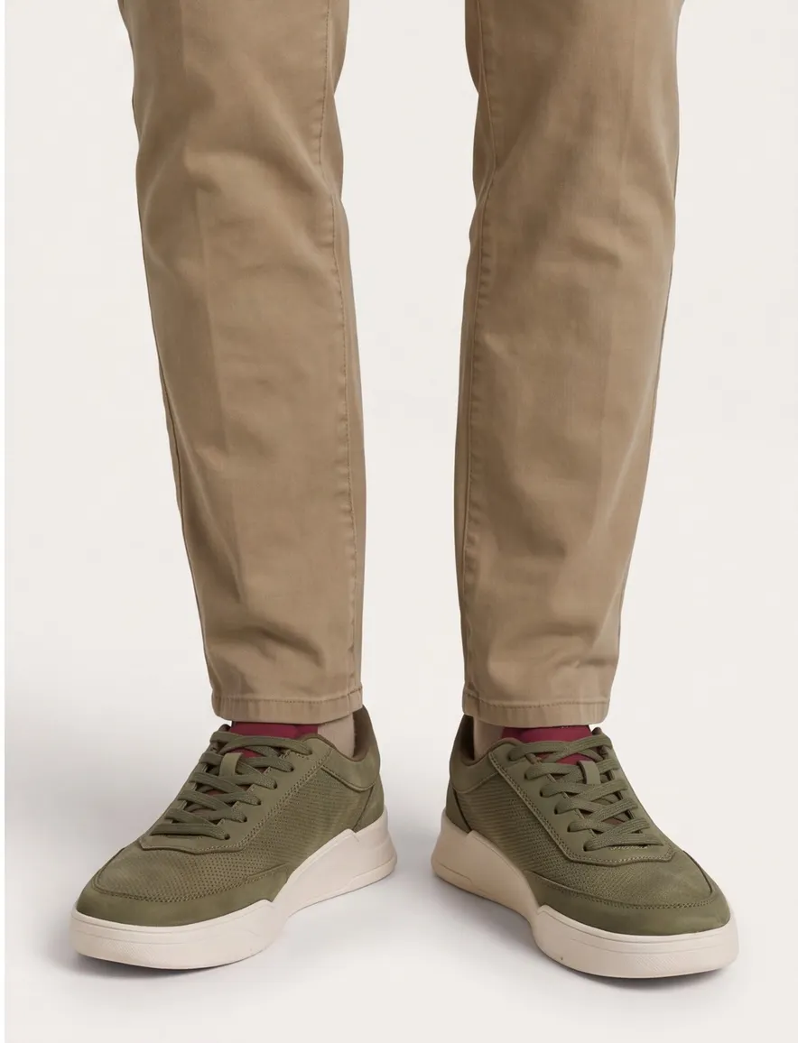 sneakers Tommy Hilfiger effen leer groen