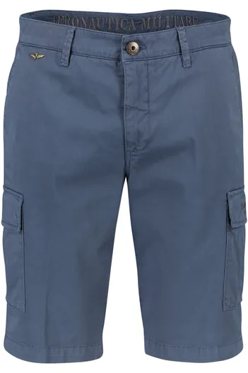 Aeronautica Militare Aeronautica Militare korte broek blauw effen katoen