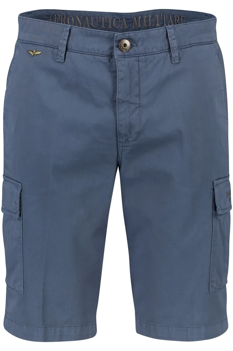 Aeronautica Militare korte broek blauw effen katoen