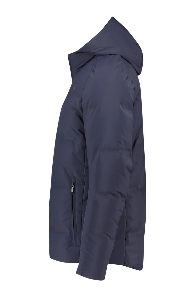 UBR winterjas donkerblauw effen rits normale fit