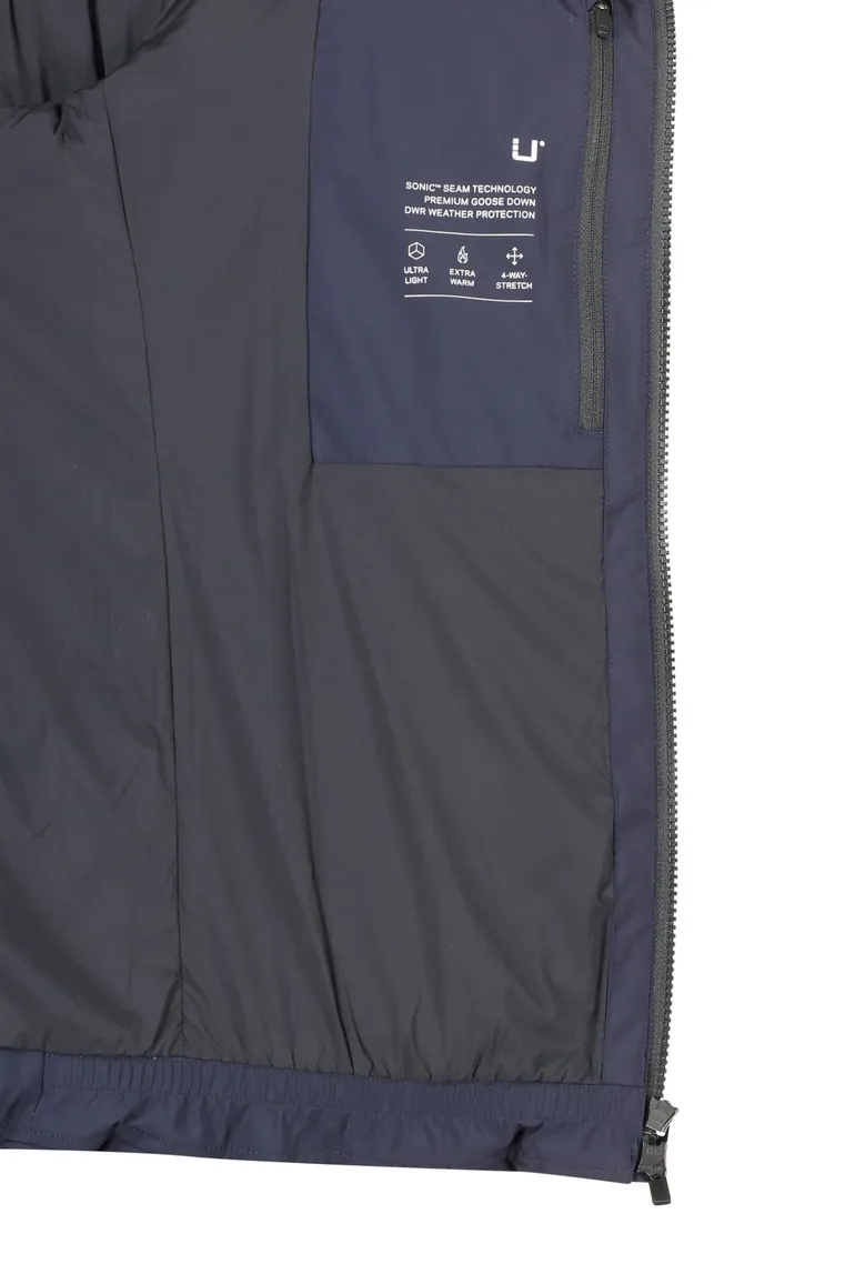 UBR winterjas donkerblauw effen rits normale fit