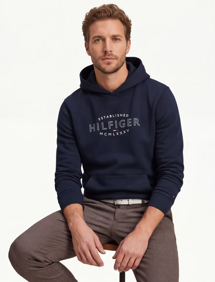 Tommy Hilfiger hoodie donkerblauw big&tall