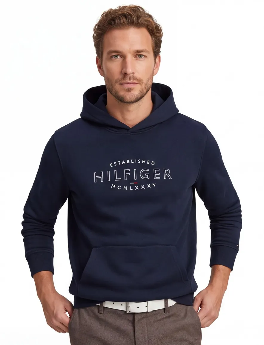Tommy Hilfiger hoodie donkerblauw big&tall