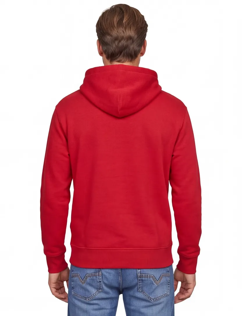 Hoodie Tommy Hilfiger rood opdruk katoen