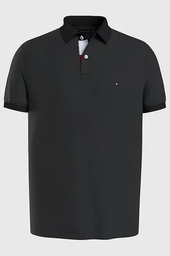 Tommy Hilfiger Tommy Hilfiger polo blauw effen katoen wijde fit