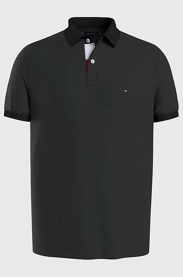 Tommy Hilfiger polo wijde fit blauw effen katoen