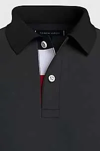 polo Tommy Hilfiger blauw effen katoen wijde fit