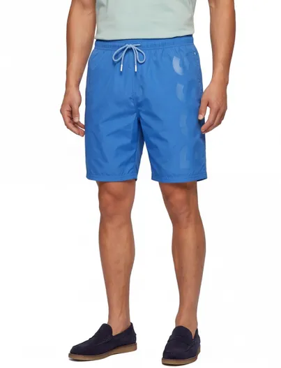 Hugo Boss Boss zwemshort normale fit effen blauw