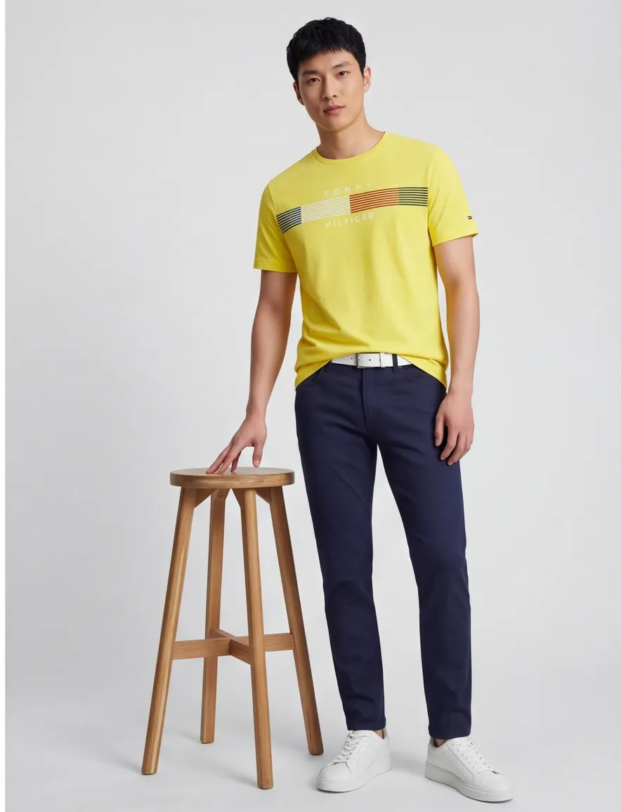 Tommy Hilfiger t-shirt geel opdruk