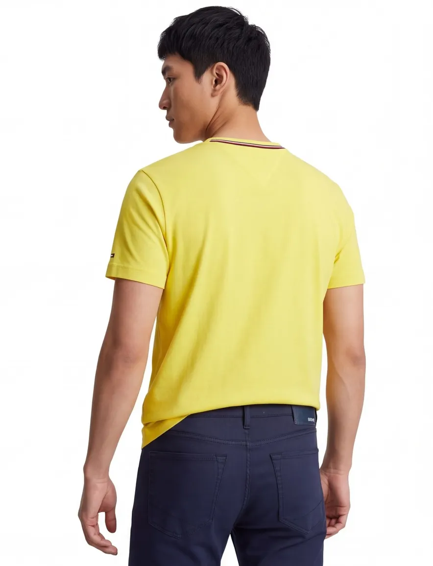 Tommy Hilfiger t-shirt geel opdruk katoen