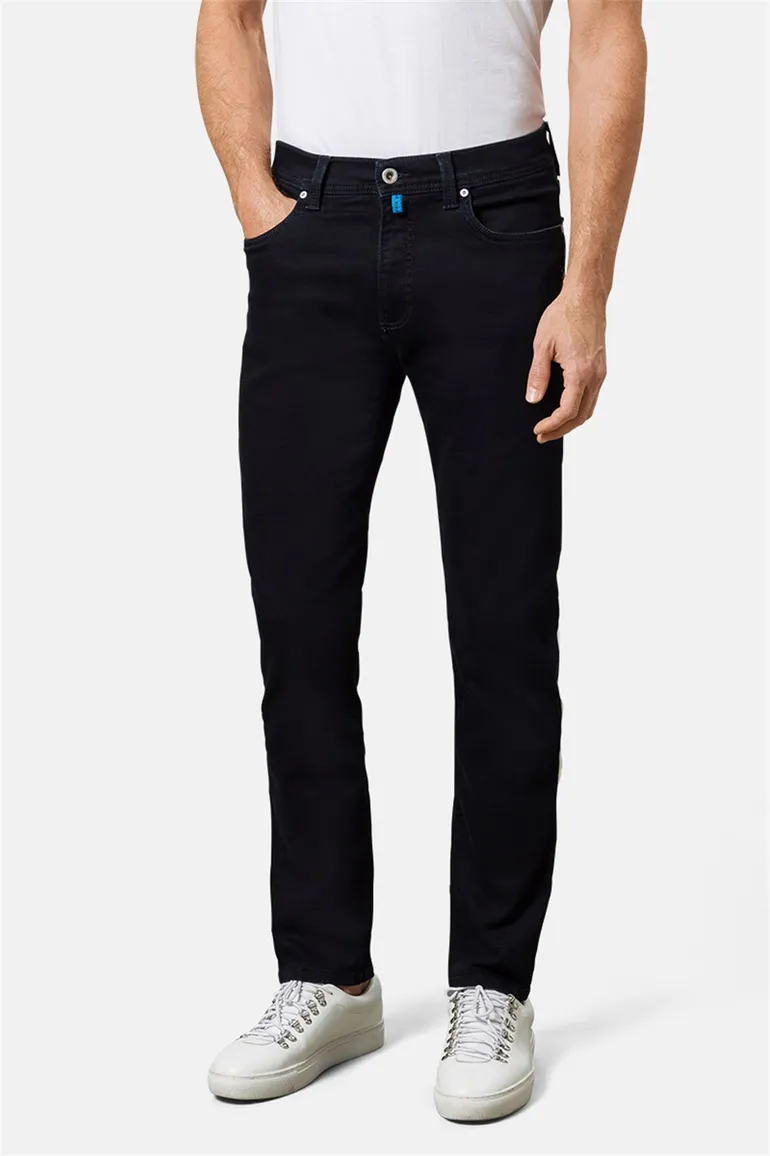 Jeans donkerblauw Pierre Cardin katoen Tapered fit