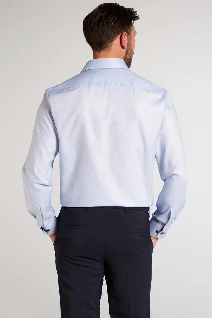 Eterna overhemd mouwlengte 7 Modern Fit lichtblauw effen katoen normale fit