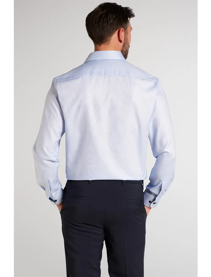 Eterna overhemd mouwlengte 7 Modern Fit normale fit lichtblauw effen katoen