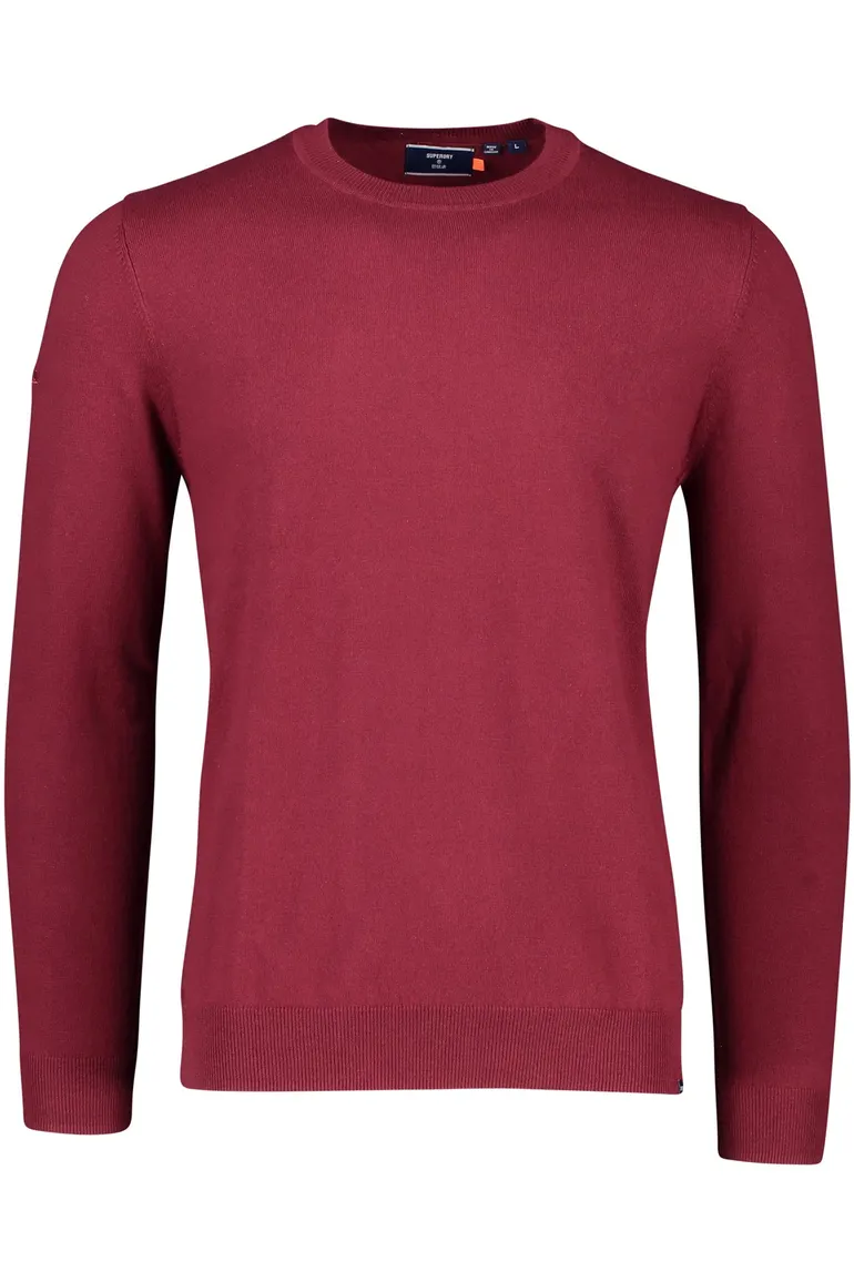 trui Superdry bordeaux effen katoen ronde hals