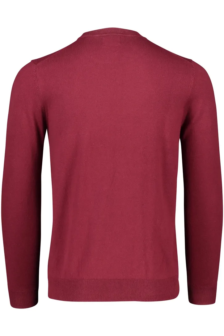 Superdry trui bordeaux effen katoen ronde hals