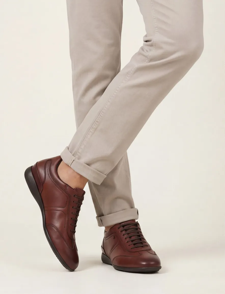 Bruine Floris van Bommel sneakers leer