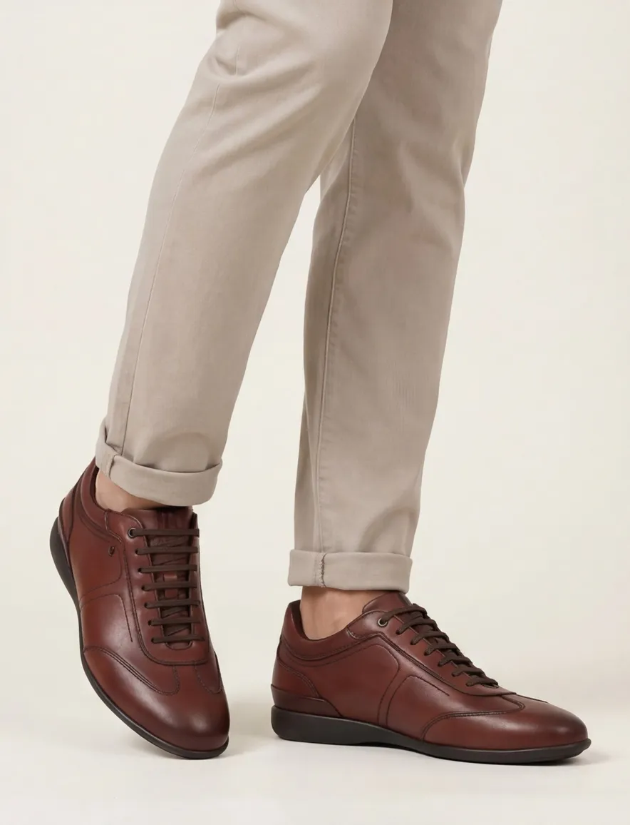 Bruine Floris van Bommel sneakers leer