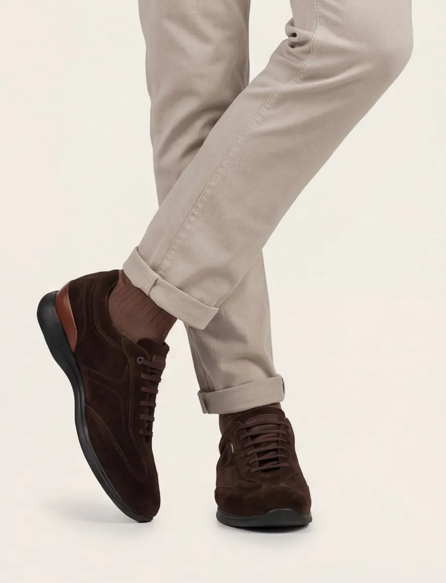 Floris van Bommel schoenen donkerblauw effen suede