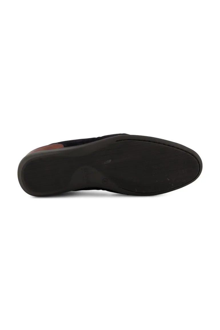 Floris van Bommel schoenen donkerblauw effen suede