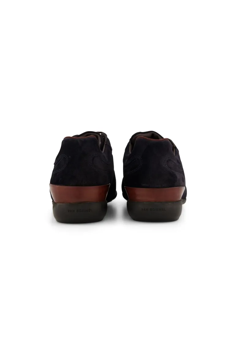 Floris van Bommel schoenen donkerblauw effen suede