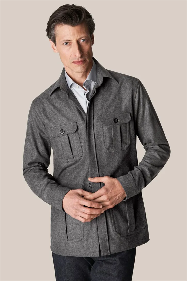 Eton vest grijs effen