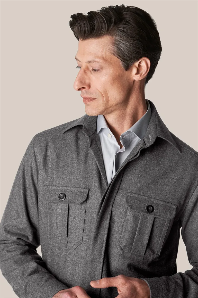 Eton vest grijs effen