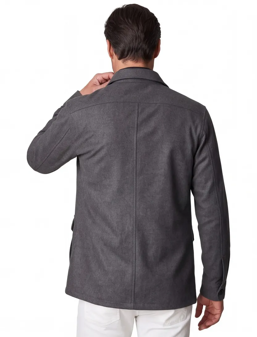 Eton vest grijs effen