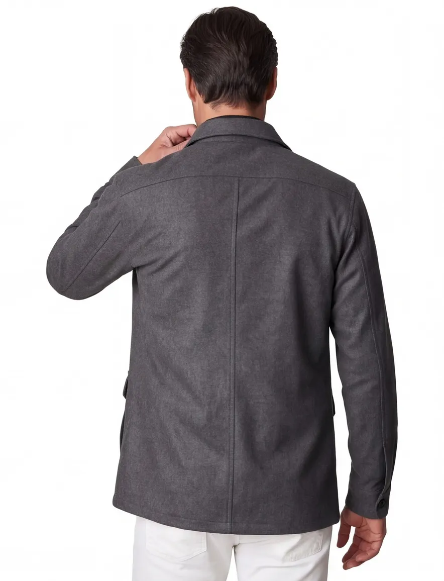 vest Eton grijs effen
