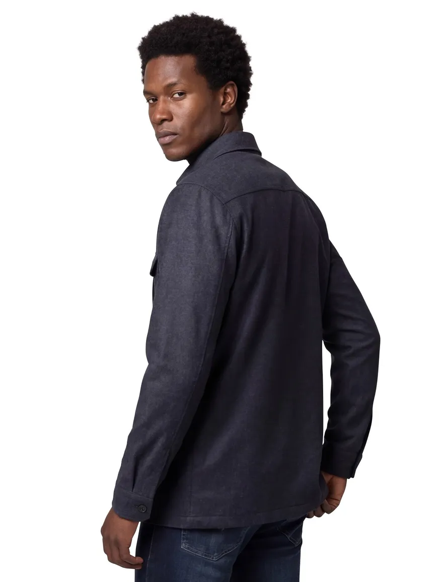 Eton vest opstaande kraag donkerblauw knopen effen