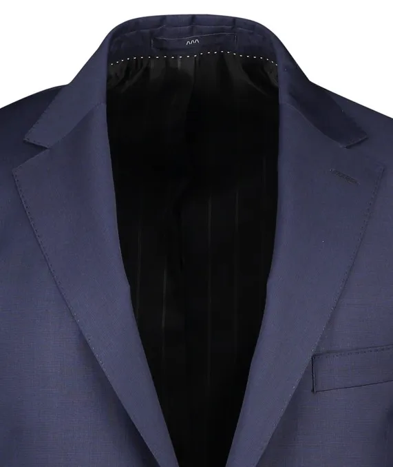 Wollen Dressler colbert donkerblauw effen slim fit