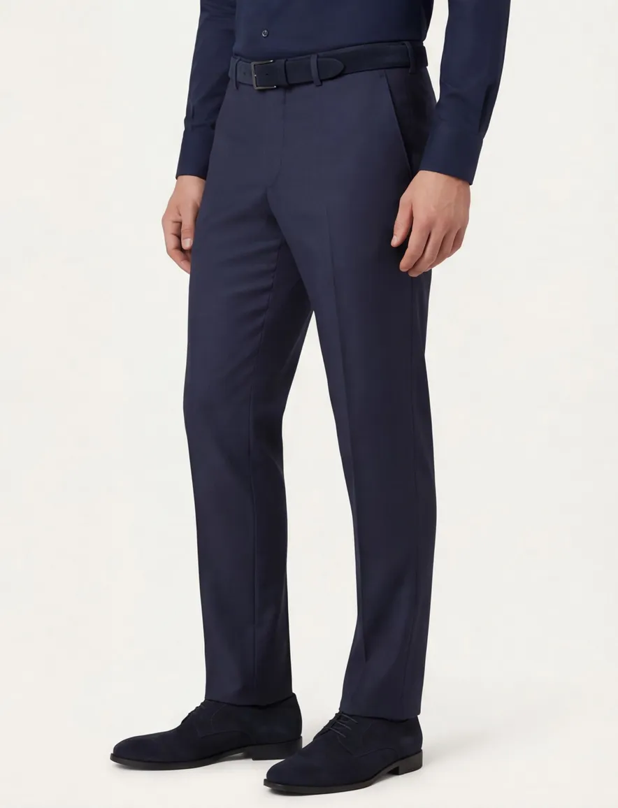 Dressler pantalon mix en match donkerblauw effen wol