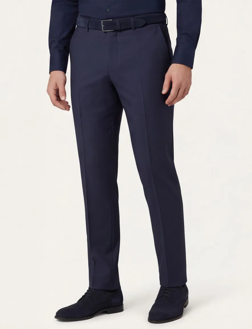 Dressler pantalon mix en match donkerblauw effen wol