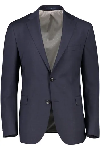 Dressler Dressler colbert donkerblauw effen merinowol slim fit