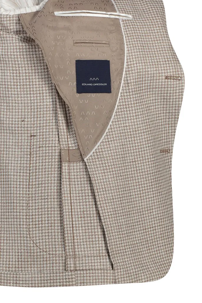 Dressler colbert beige gemêleerd linnen normale fit