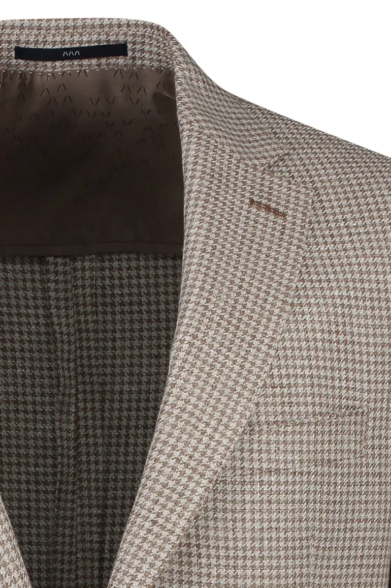 Dressler colbert beige gemêleerd linnen normale fit