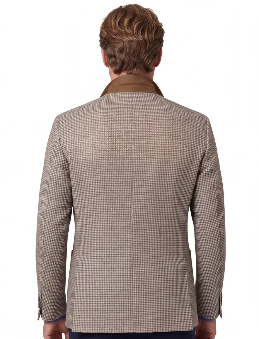 Dressler colbert beige gemêleerd linnen normale fit