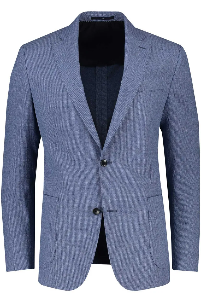 Dressler colbert blauw effen katoen, wol normale fit