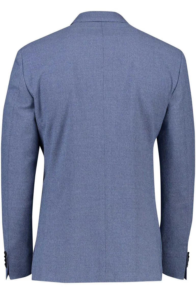 Dressler colbert blauw effen katoen, wol normale fit