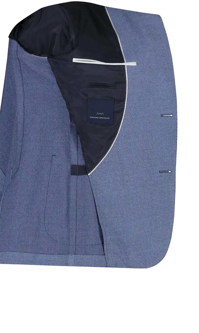 Dressler colbert blauw effen katoen, wol normale fit