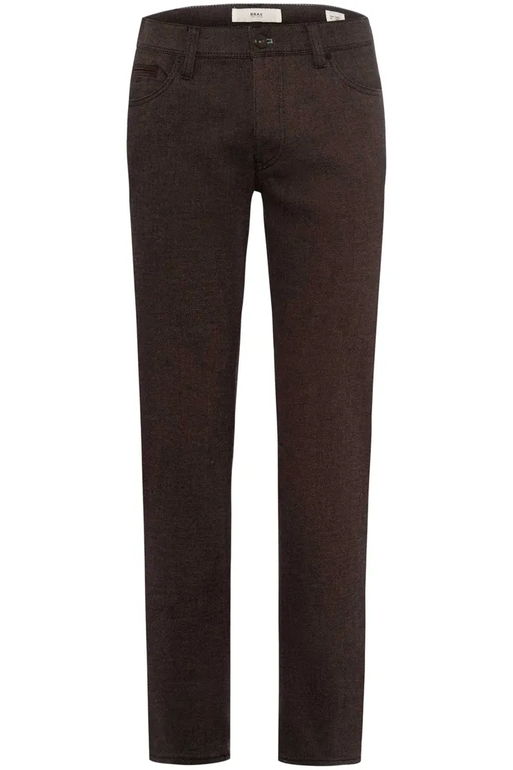 Brax jeans bruin uni zonder omslag gemêleerd
