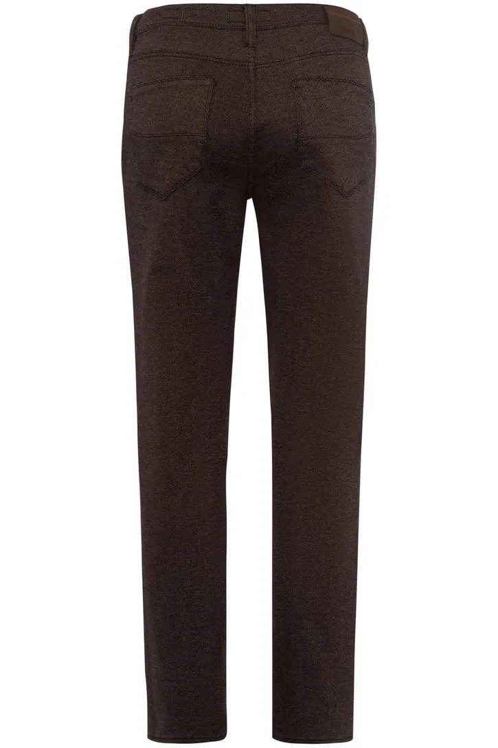 Brax jeans bruin uni zonder omslag gemêleerd