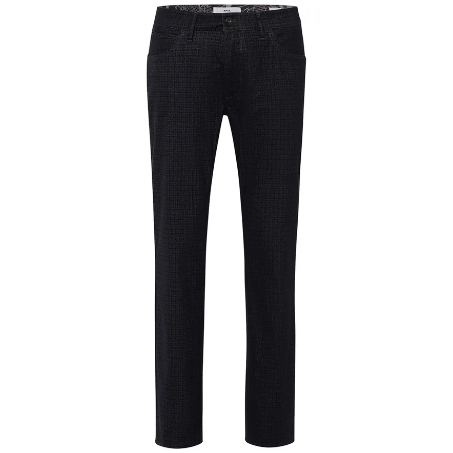 Brax 5-pocket pantalon donkerblauw print