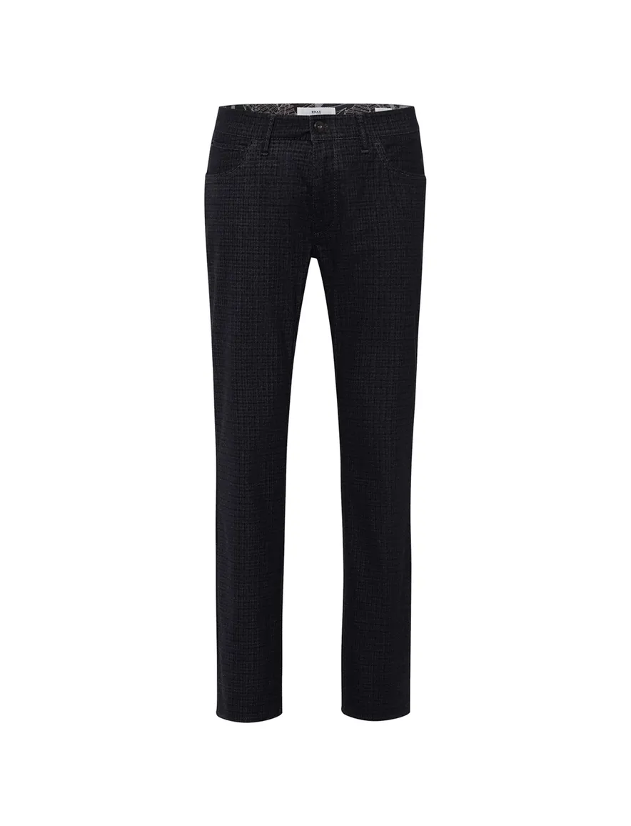 Brax 5-pocket pantalon donkerblauw print
