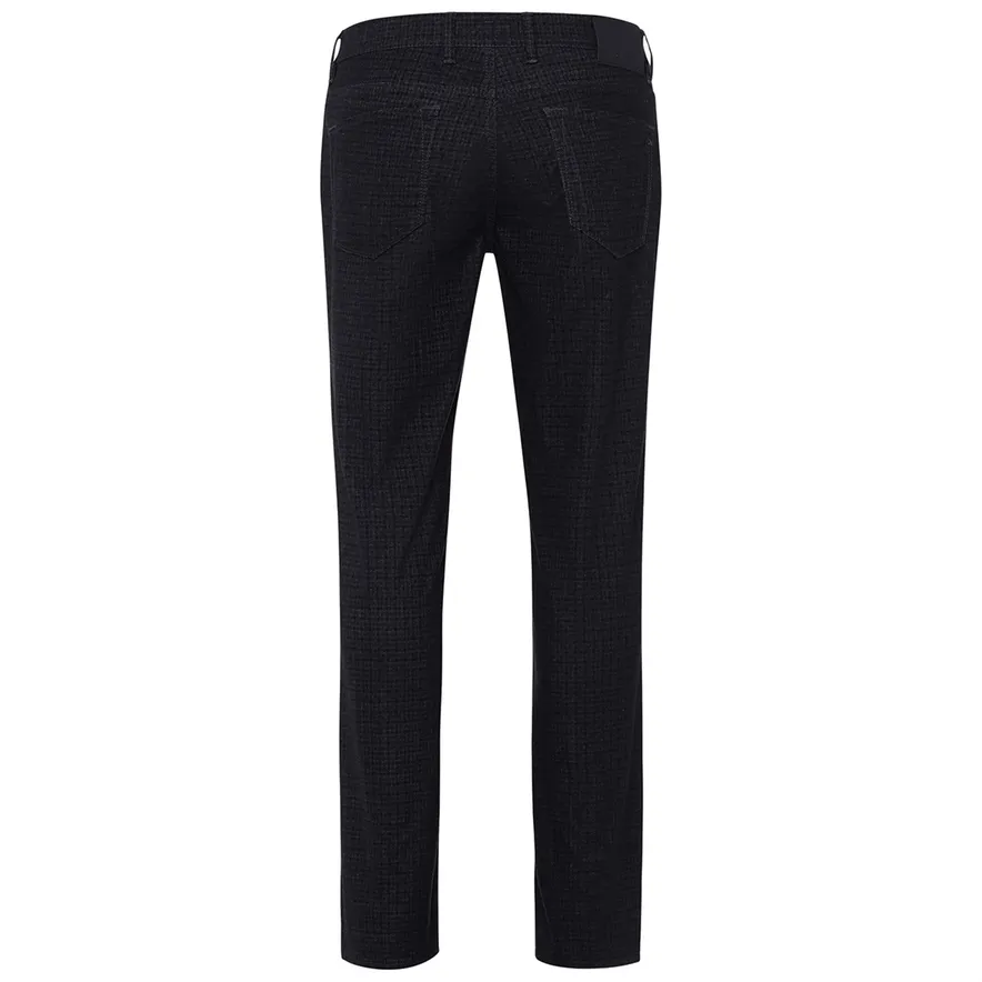 Brax 5-pocket pantalon donkerblauw print