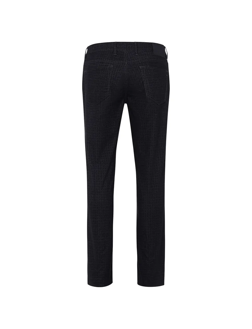 Brax 5-pocket pantalon donkerblauw print