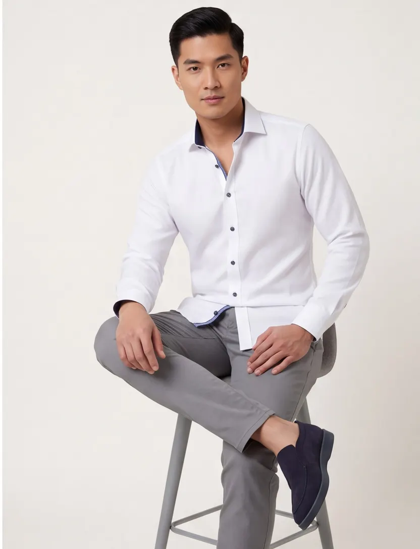 Witte Olymp business overhemd extra slim fit katoen