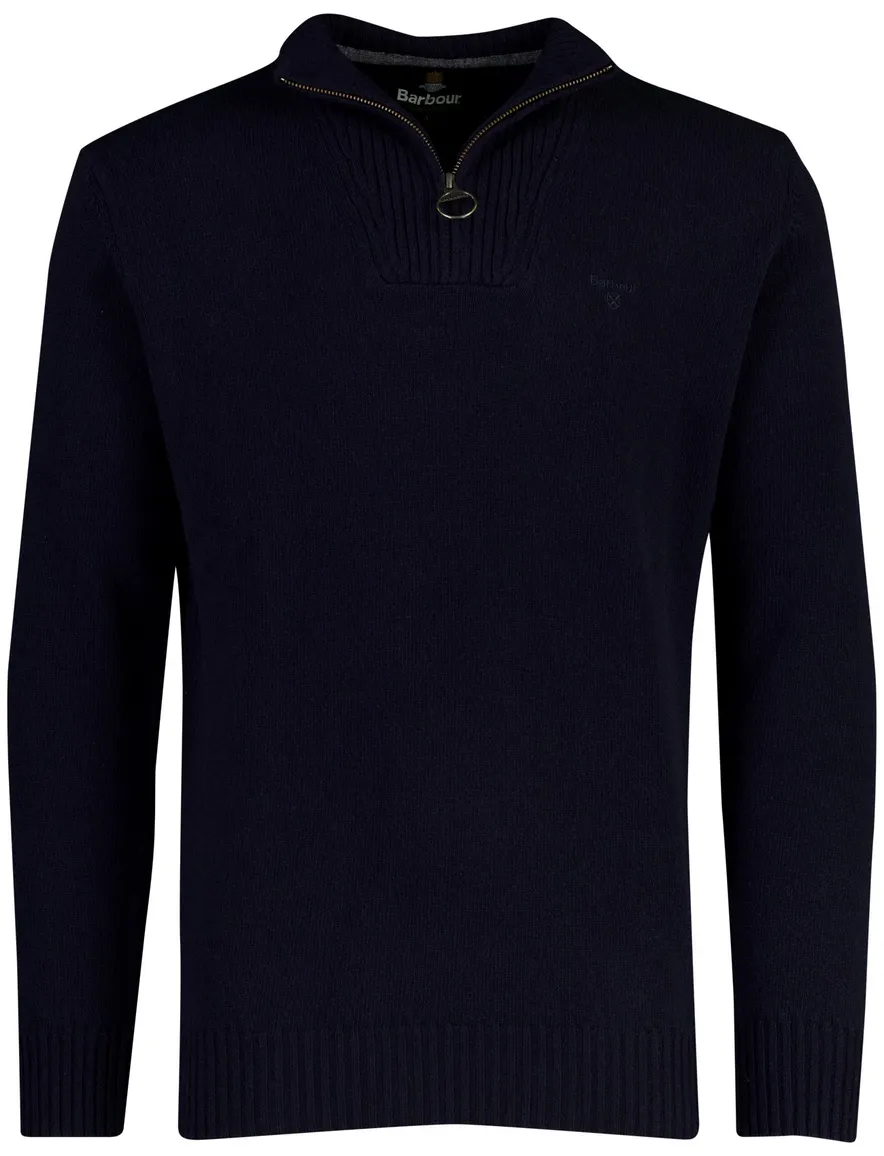 Barbour half zip trui donkerblauw wol