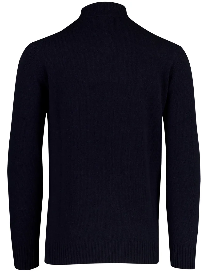 Barbour half zip trui donkerblauw wol